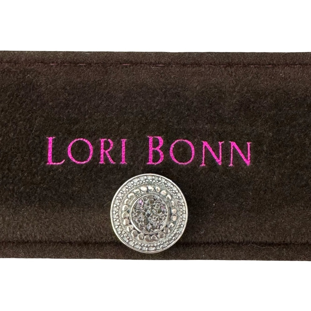 LORI BONN Sterling Silver Gemstone Slide Charm For Bracelet